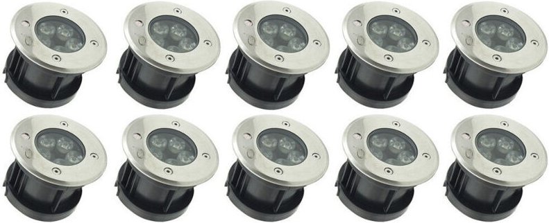 Trade Shop Traesio - Trade Shop - outdoor-scheinwerfer 5LED 5W 10 stk kaltlicht schrittlicht garten schrittlicht dr -