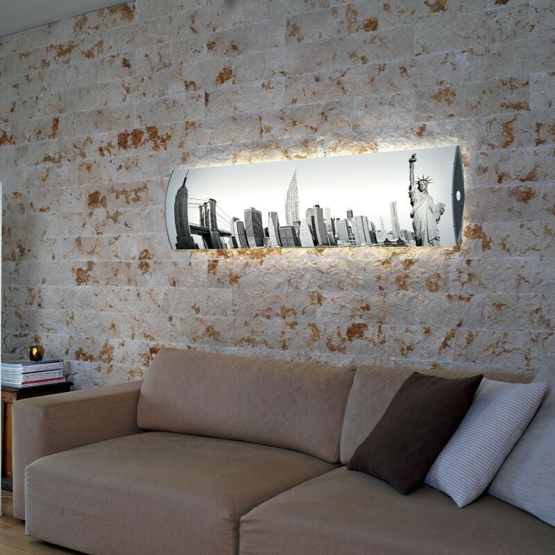 Integrierte LED-Aufhängung aus weißem Kunststoff Cm. 157 x 42 x 13h