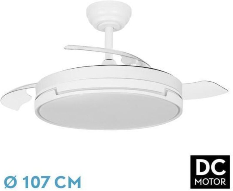 Ventilator abrila PAPIRO weiß 107 cm LED 72 W