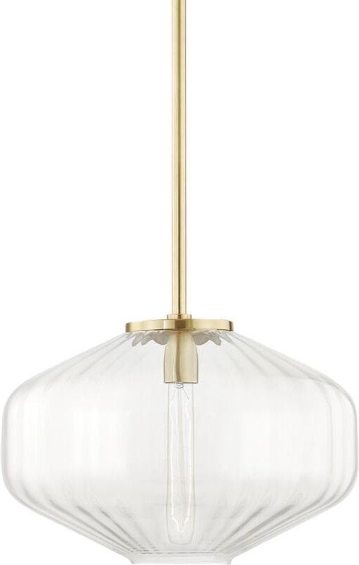 Bennett 1 leichte C-Pendelleuchte aus gealtertem Messing - Hudson Valley