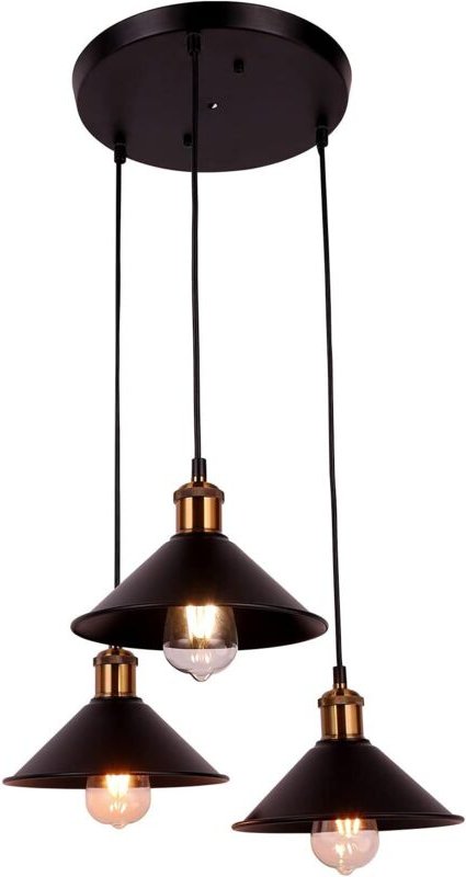 3 Flammig Pendelleuchte Industrial Eisen Regenschirm Lampenschirm E27 Hängeleuchte für Esstisch Küche Bars Bauernhaus (S...