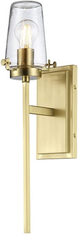 Alton 1 Licht Wandleuchte, Messing gebürstet, IP44, E27 - Elstead