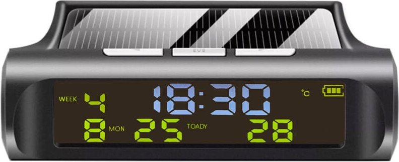 Autozubehör Digitale Temperaturuhr Solarbetriebenes Fahrzeug-Armaturenbrettthermometer