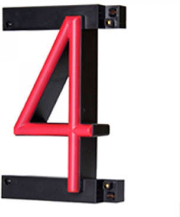 Nummer led Neon 4 Breite 90Mm Höhe 161Mm Hintergrund 38Mm