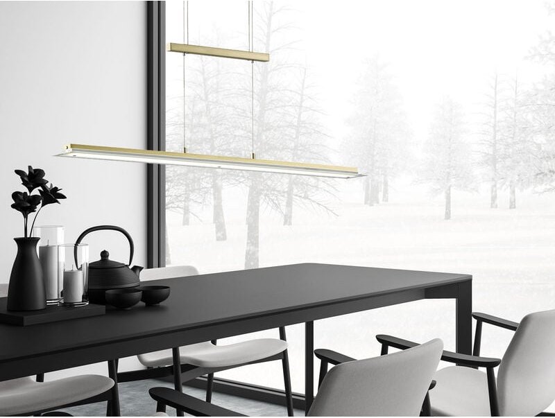 Led Pendelleuchte tenso Messing dimmbar & höhenverstellbar, Breite 100cm