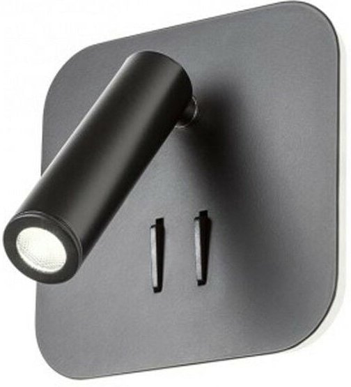 Thumbnail - Redo quda Wandleuchte mit USB-Anschluss 6W+3W 3000K schwarz 011492