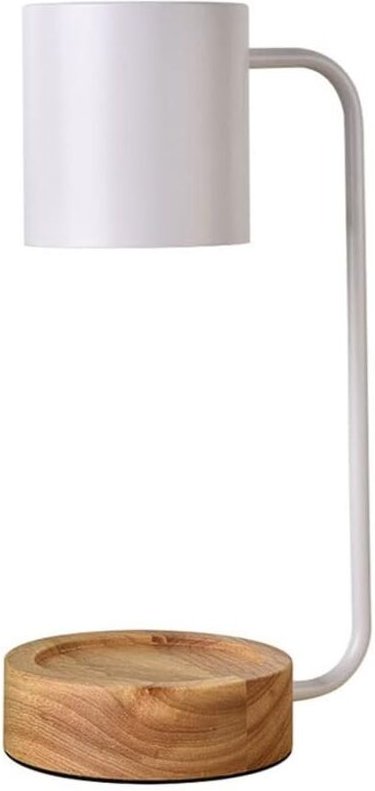 Dimmbare und umschaltbare Aromatherapie-Kerzenlampe aus Holz für das Bett, flammenloser elektrischer Kerzenwärmer, auf u...