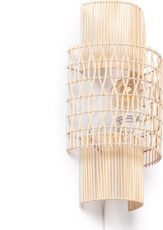 Wandleuchte geflochtenes Papier Masego l Iluzzia Natürlich