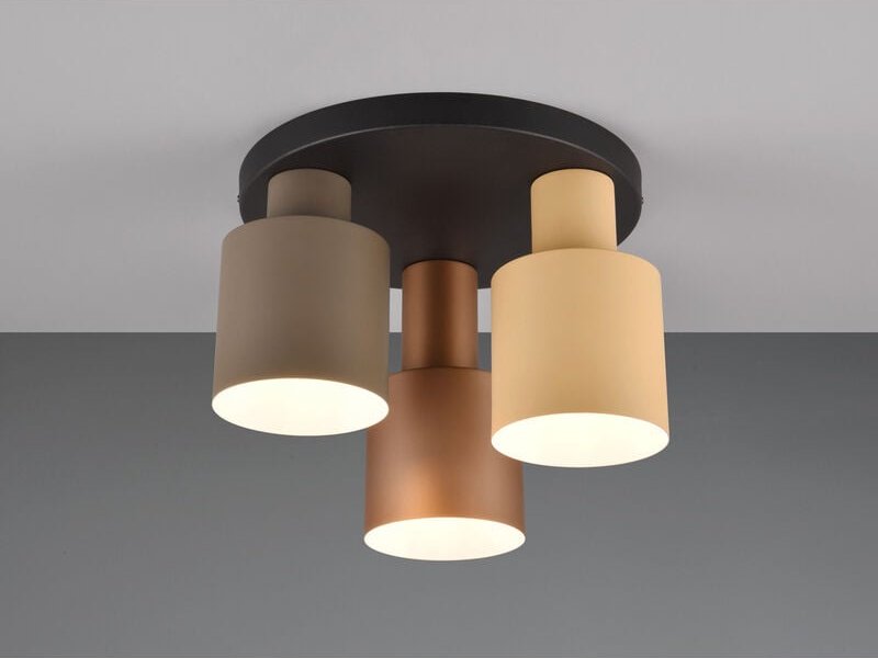 Deckenleuchte agudo 3-flammig Metall Lampenschirme Coffee Töne, ø 37cm