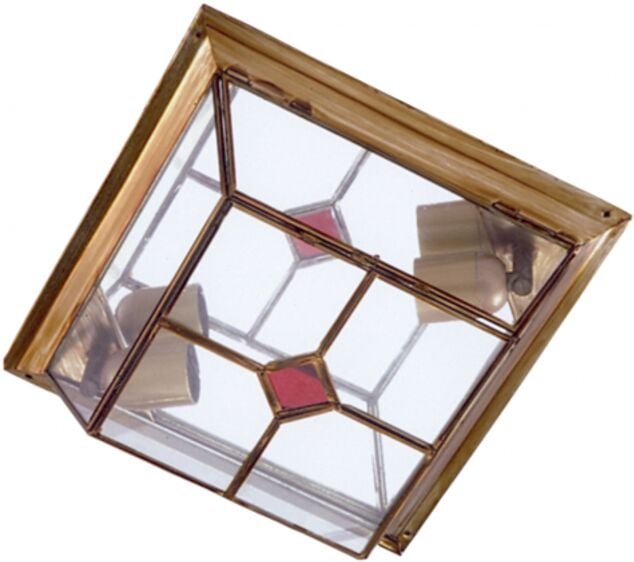 Fabrilamp - My Lamp - Gebogene Tischlampe Nickel Nickel 1l/ Kleiner Lampenschirm Rot 34x13