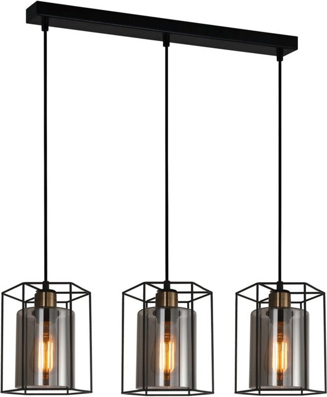 Italux - Kalula Industrielle Retro-Deckenleuchte mit 3 Leuchtstäben, E27