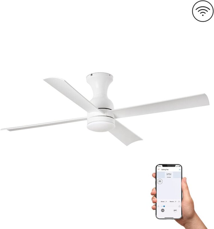 Faro Fraser XL 3-Blatt Mattweiß mit Licht 3000K Wiz Smart System