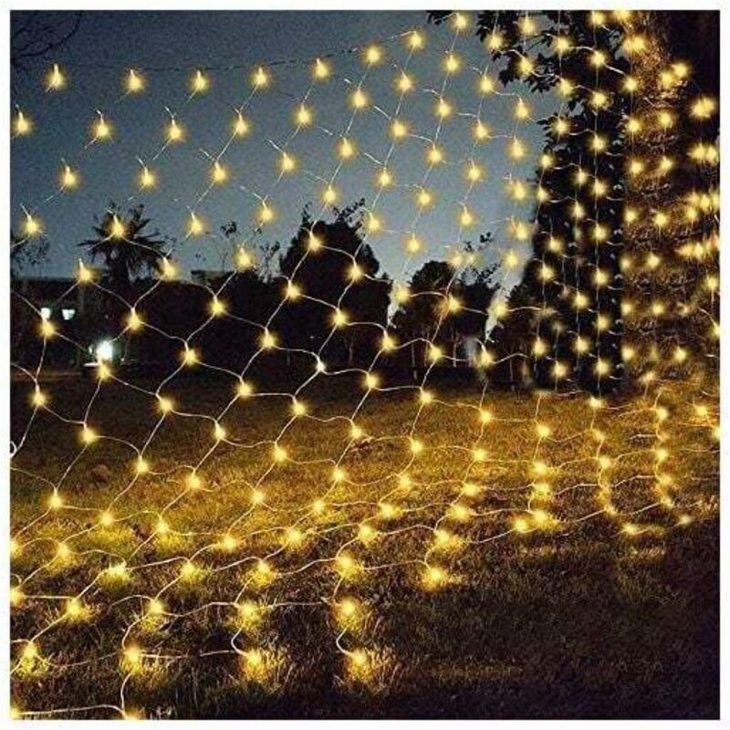 GROOFOO Lichterkette mit Netz, 192 LEDs, 3 m x 2 m, 8 Modi, wasserdicht, dimmbar, für Schlafzimmer, Weihnachten, Hochzei...