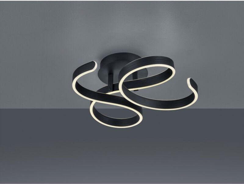 Iperbriko - Deckenleuchte Francis Vortici Anthrazit Led 40w Dimmbar Trio Lighting