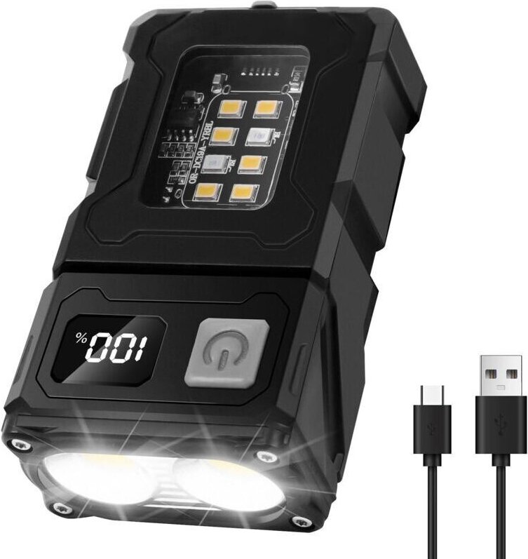 LED-Taschenlampe, leistungsstarkes Licht, ultrahell, wiederaufladbar, tragbar, lange Akkulaufzeit, Clip-on-Hutlampe, mul...