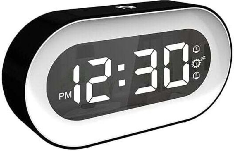 Odipie - Digitaler Wecker, einstellbares Licht und Lautstärke, Nachttischuhr mit zwei Alarmen, Schlummer- und automatisc...