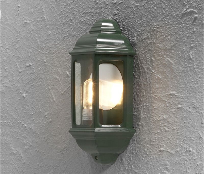 Konstsmide - Außen Wandlaterne cagliari, Halbschale im Landhausstil, Grün, Höhe 36cm
