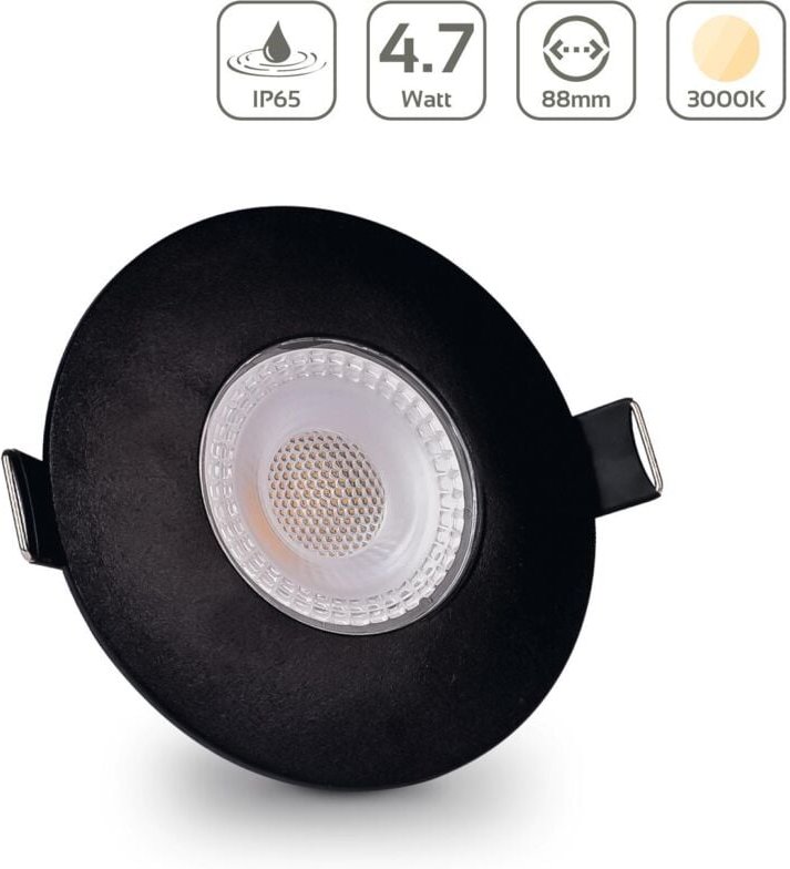 LED Einbaustrahler IP65 4,7W - Farbe: schwarz - Lichtfarbe: 3000K
