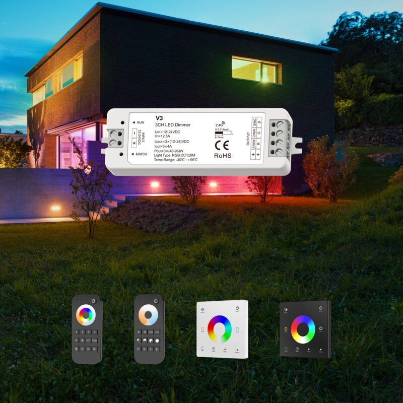 Light 12-48V Wi-FI/RF Controller Fernbedienung rgb/cct led Beleuchtung Wandschalter Dimmer: Controller Modelle, 3CH rgb ...