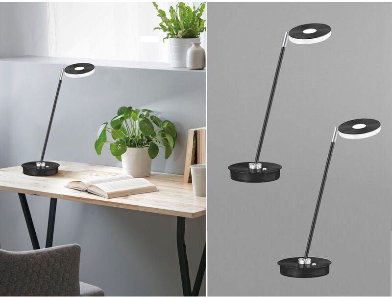2er Set led Schreibtischlampen Schwarz dimmbar, Höhe 46cm