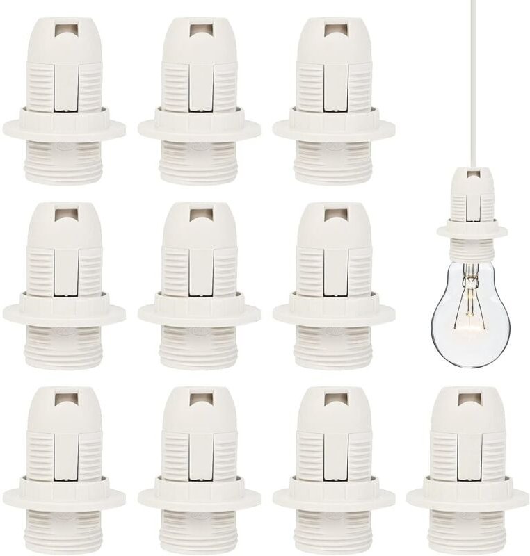Thumbnail - E14 Lampenfassung, 10 Stück, Kunststoff, 250 2 a, Vintage-Halter, Adapter für Schraubbirne, Energiesparlampe, Weiß