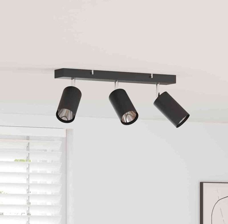 Deckenstrahler Schwarz 38 x 5.5 x 16.5 cm Stahl Vidaxl