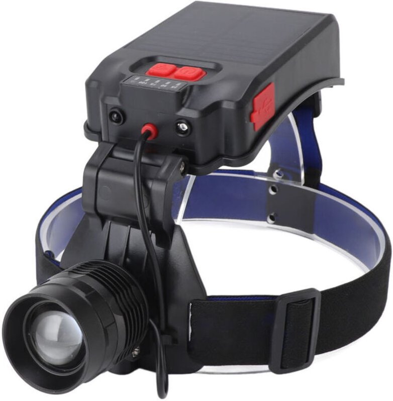 Helle 2700LM Solar-Stirnlampe, IPX4 wasserdicht, 3 Beleuchtungsmodi, wiederaufladbare Sensor-Stirnlampe mit 90° verstell...