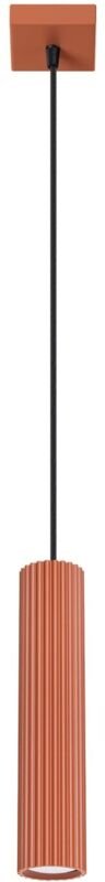 Licht-erlebnisse - Pendelleuchte Aluminium b: 8 cm h: max. 118 cm Ockerrot GU10 Modern