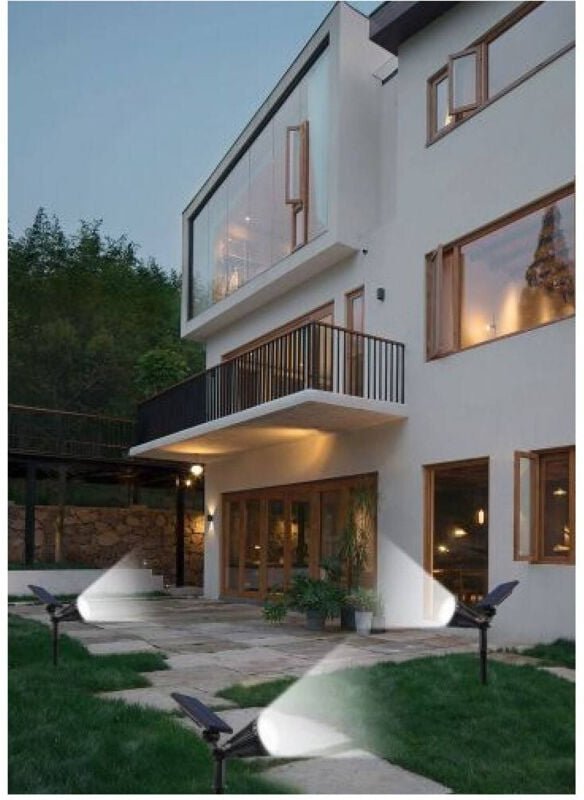 Trade Shop - Strahler-Solarpanel mit Pfahl, 3 Watt, Dämmerungslicht, 6500 k, 3000 k, so-gd -