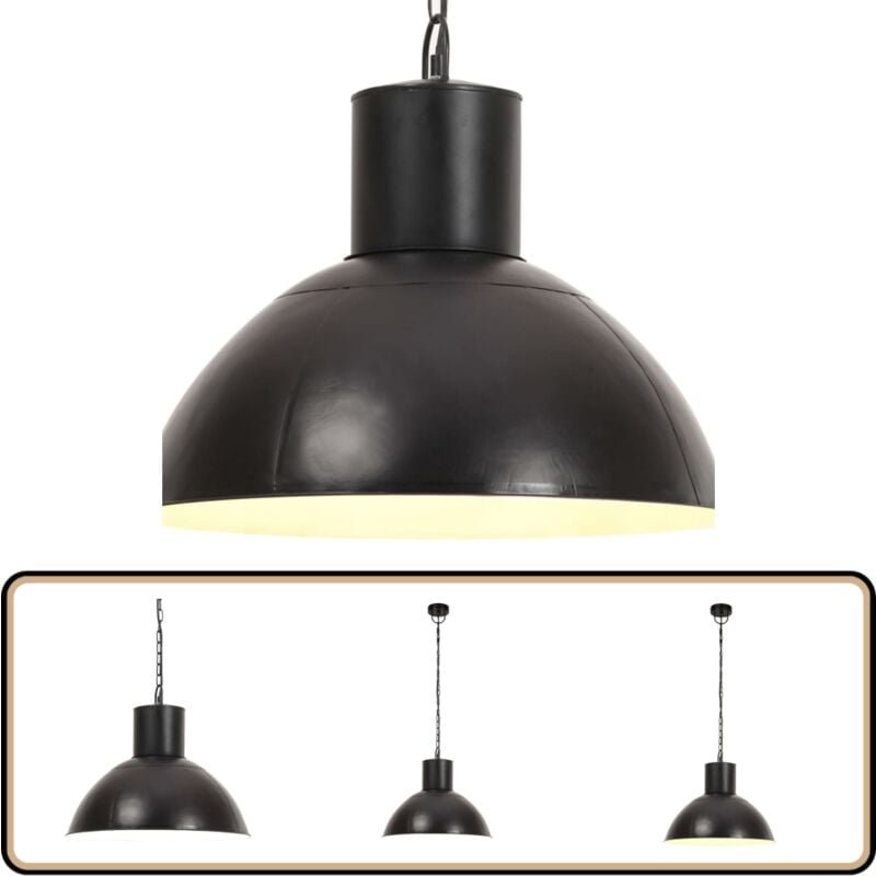 Hängelampe 25 W Schwarz Rund 48 cm E27 - Hängelampe - Industrielampen - Deckenlampe - Schwarz - Eisen