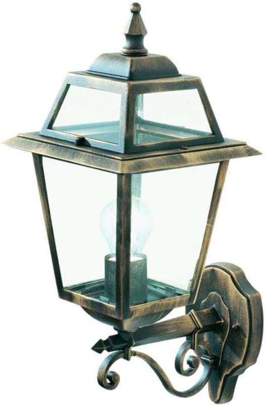 New Orleans - 1 Leichte Außenwandlaterne Schwarz, Gold IP44, E27 - Searchlight