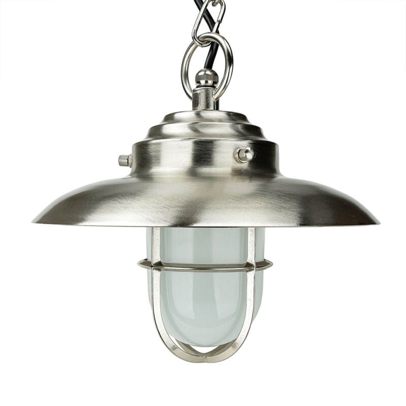 Außenlampe Maritim Messing Glas IP54 ø 23 cm E27 Pendelleuchte Haus Vordach Garten