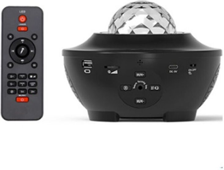 Rotierender schwarzer Sternenhimmel-Projektor, ferngesteuertes Nachtlicht, Musikplayer für die Weihnachtszeit