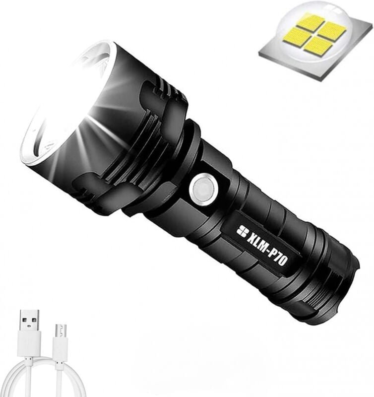 Thumbnail - P70 Taschenlampe, 30000–100000 Lumen Hochleistungs-LED, ultrahelle, wasserdichte Taschenlampe, leistungsstärkste XLM-P70...