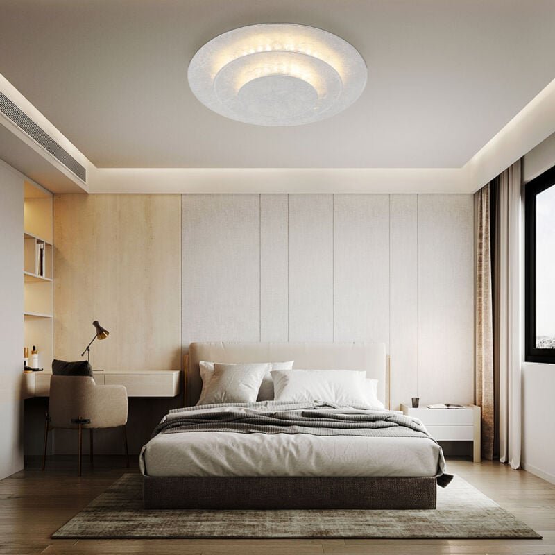 Led Deckenleuchte Deckenlampe Wohnzimmerleuchte Metall Silber d 18 cm