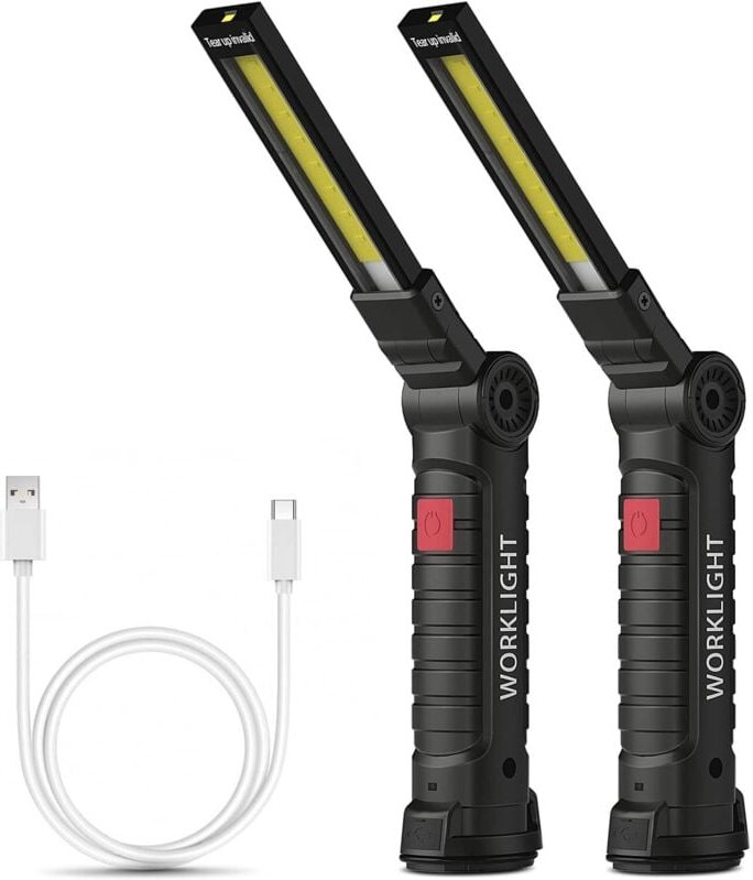 Valentinstagsgeschenk für Männer, wiederaufladbare Arbeitsleuchte, Taschenlampe, COB-Werkstattlampe, Taschenlampe mit Ma...