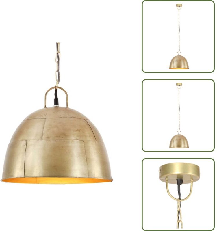 The Living Store Hängelampe Vintage Industriestil 25 W Messing Rund 31 cm E27 - Industriestil