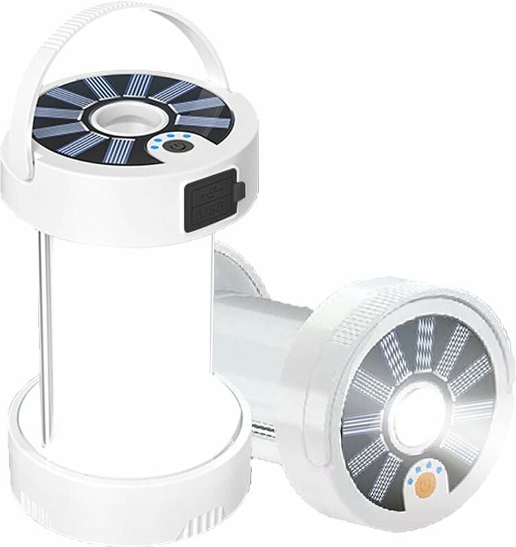 Wiederaufladbare Camping-Solarleuchte, 4-Modus-wiederaufladbare Solarlaterne, ultrahelle LED-Zeltleuchte mit magnetische...