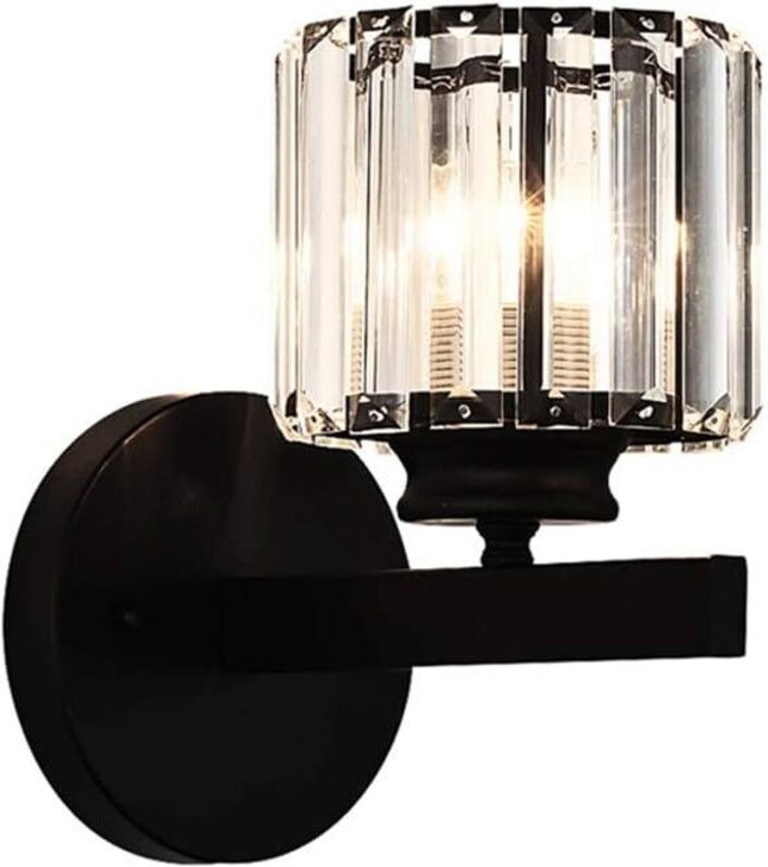 Moderne Wandleuchte mit Kristallglasschirm, aus Eisen, schlichte Wandleuchte für Wohnzimmer, Mädchenzimmer, Restaurantbe...