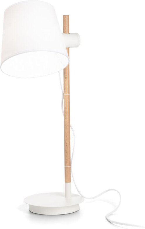 Ideal Lux AXEL Tischlampe mit rundem konischem Schirm weiß