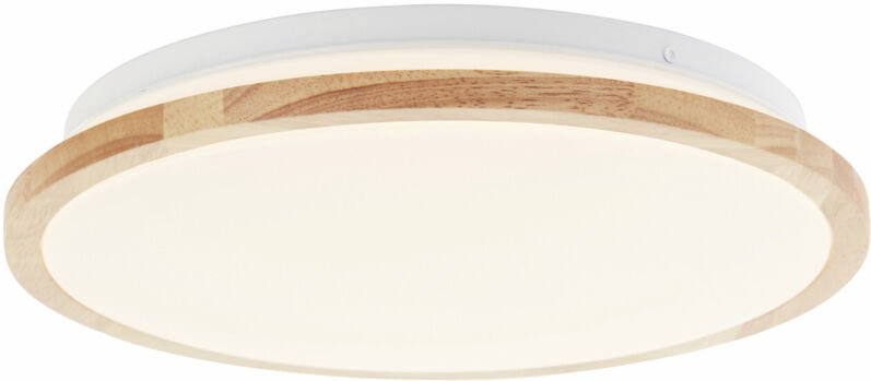 Led Deckenleuchte Bario holz weiß 30 x 5,5 cm 18 w - Brilliant