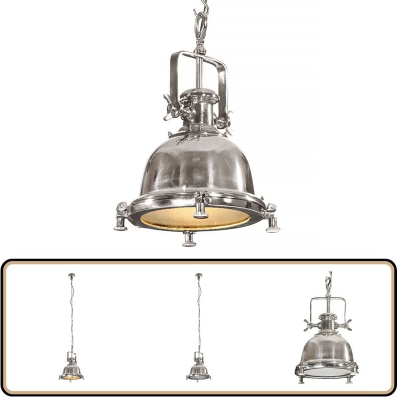 Pendelleuchte 29x29x153 cm Aluminium - Industrielle Lampe - Aluminium Pendelleuchte - Wohnzimmer Beleuchtung - Esszimmer...