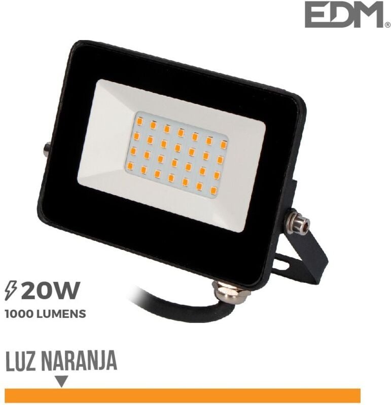 EDM - LED-Strahler 20w 1000lm orangefarbenes Licht 12x8,8x2,4cm