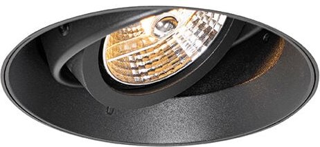 Moderner Einbaustrahler schwarz GU10 AR70 rund randlos - Oneon