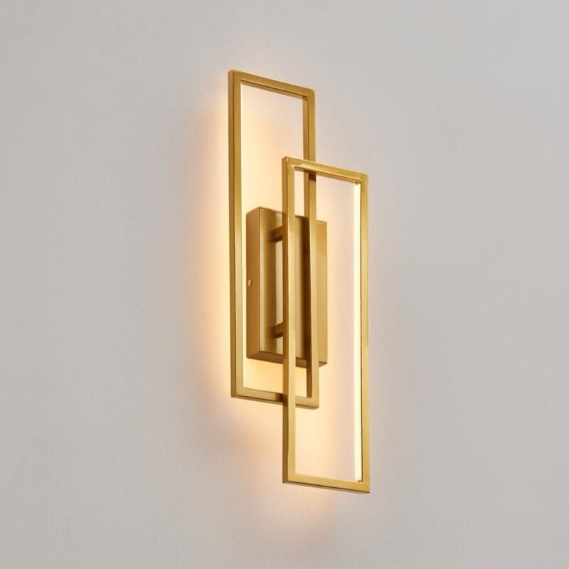 Doppelte rechteckige messingfarbene Wandleuchte 50 cm - Torello