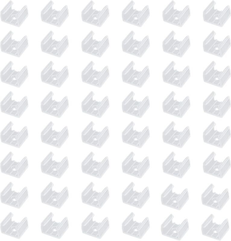 50 Stück Kabelclips, Montageclips für LED-Neonstreifen, durchscheinende Befestigungswinkel für 12 mm bis 14 mm Silikon-L...