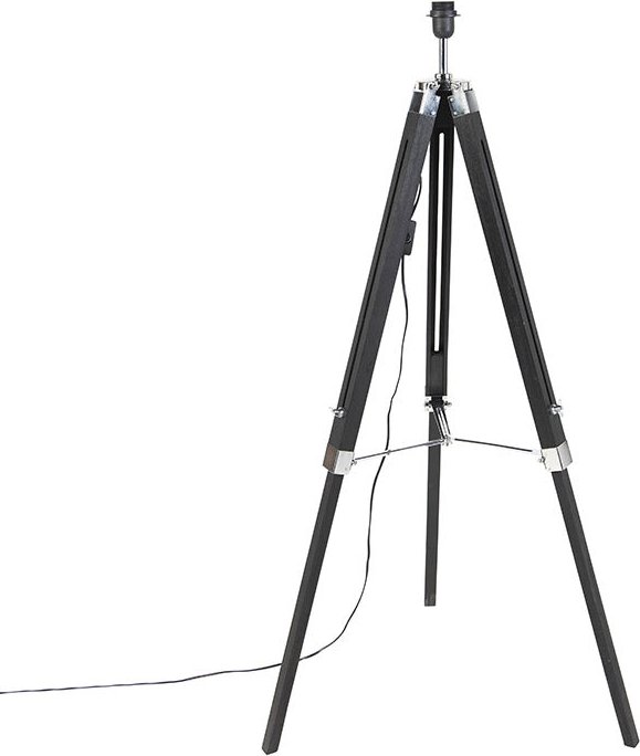 Ländliche Stehleuchte schwarz ohne Schirm - Tripod