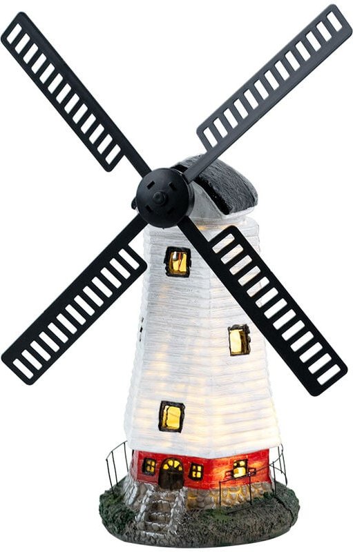 Außenleuchte Solarlampe Windmühle Gartenlampe Außen Dekoration Akku Wetterfest IP44, mehrfarbig, led warmweiß, LxBxH 19x...