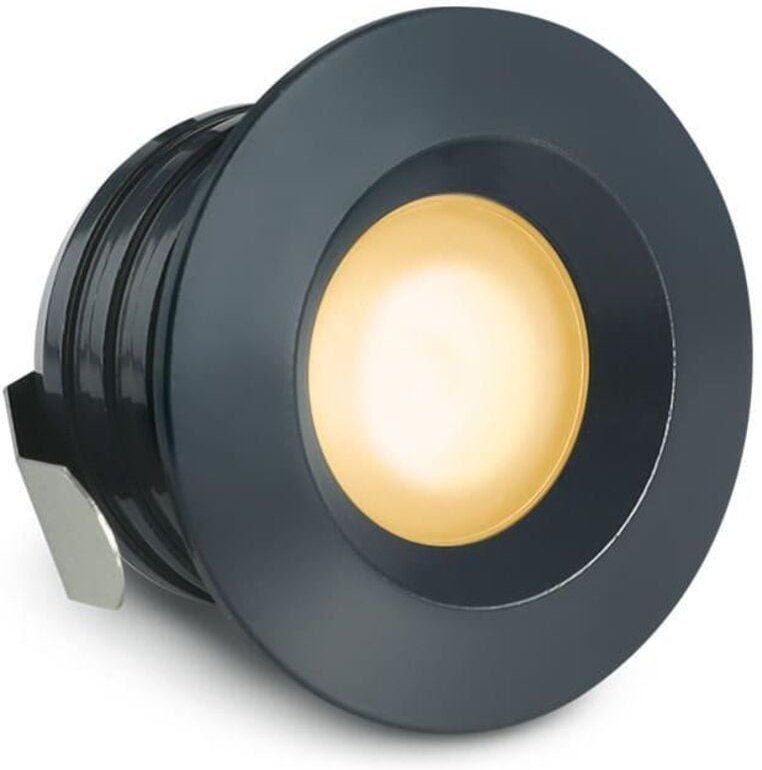 Einbaustrahler Mini flach Torino 3W IP44 durchverbindbar - Lichtfarbe: 2700K - Farbe: anthrazit RAL 7016