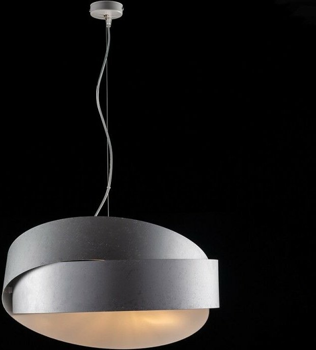 Hängender Kronleuchter aus silberweißem Eisen zweiflammig 46x h22 cm